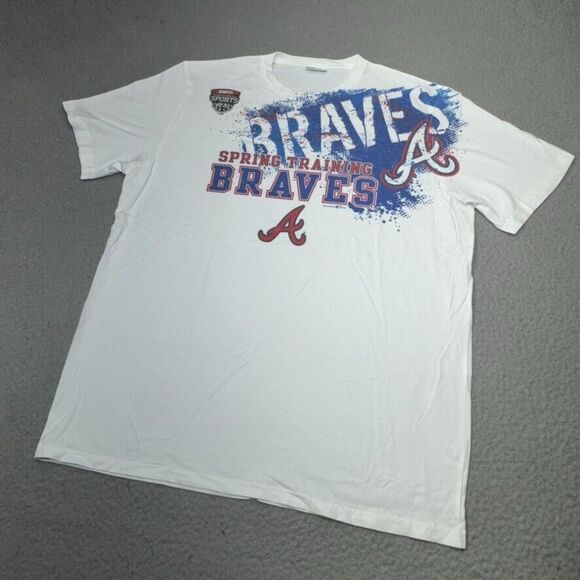 Atlanta Braves Shirt Mens Extra Large White Spring Training Disney ESPN Baseball - Picture 3 of 12